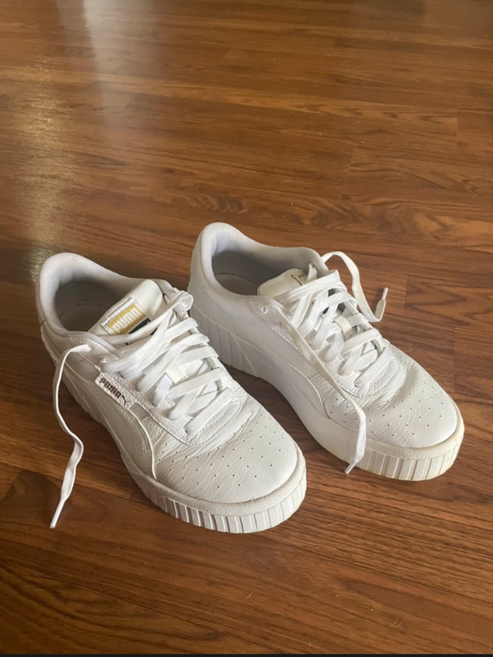 Puma Women’s White Cali Wedge Low-Top Platform Sneakers Size 8